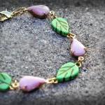 Vintage Glass Rhinestone Bracelet Rosey Light Pink..